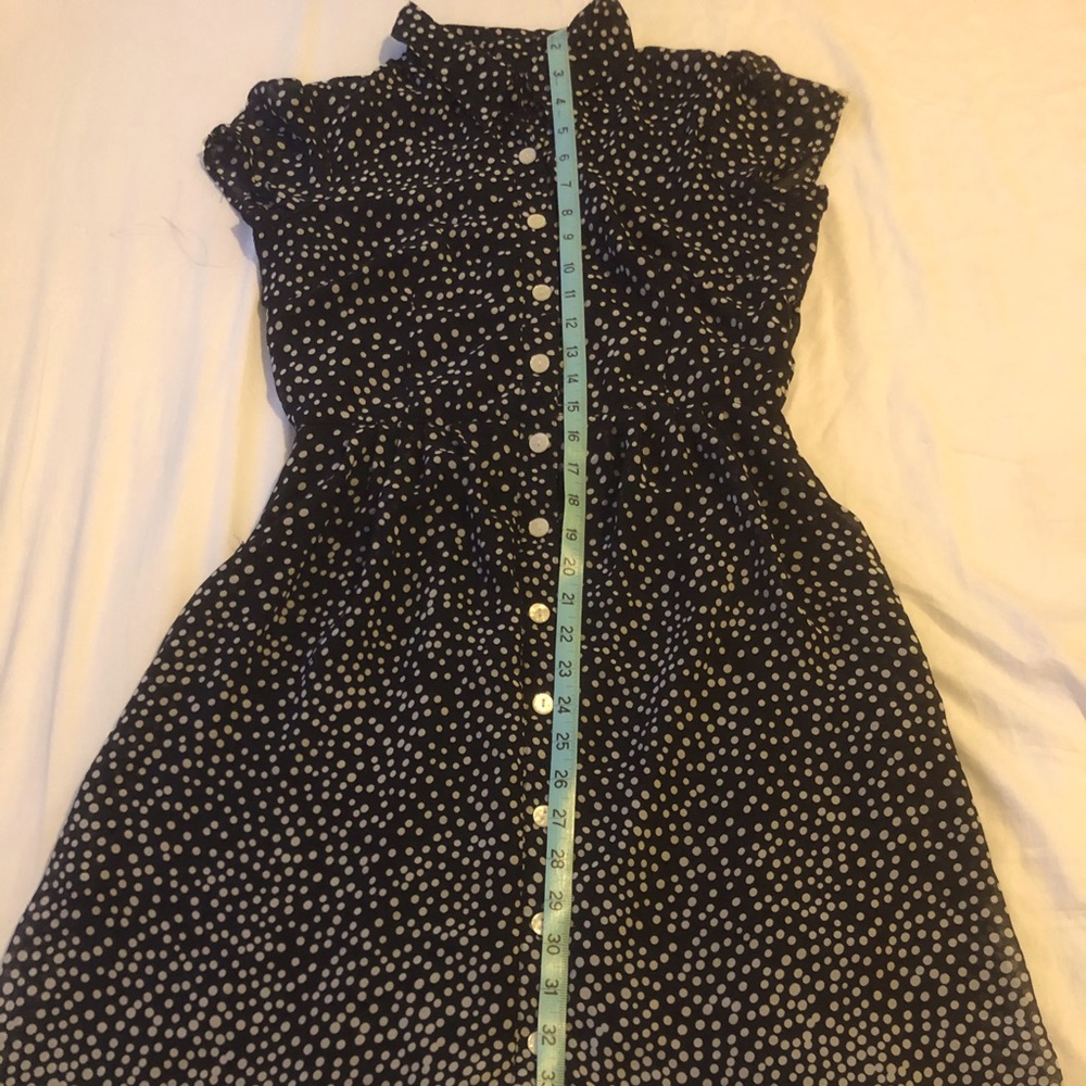 Voir Voir Size 8 Black/White Polka Dot Dress